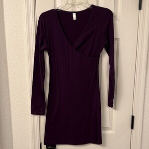 American Apparel Deep Purple Long Sleeve Dress